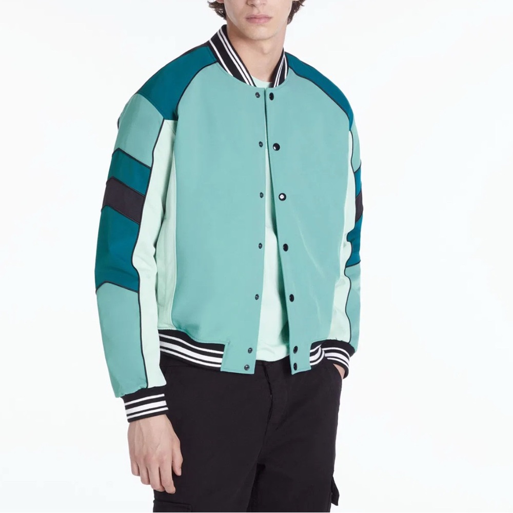 The Kooples Teal and Black Bomber Jacket